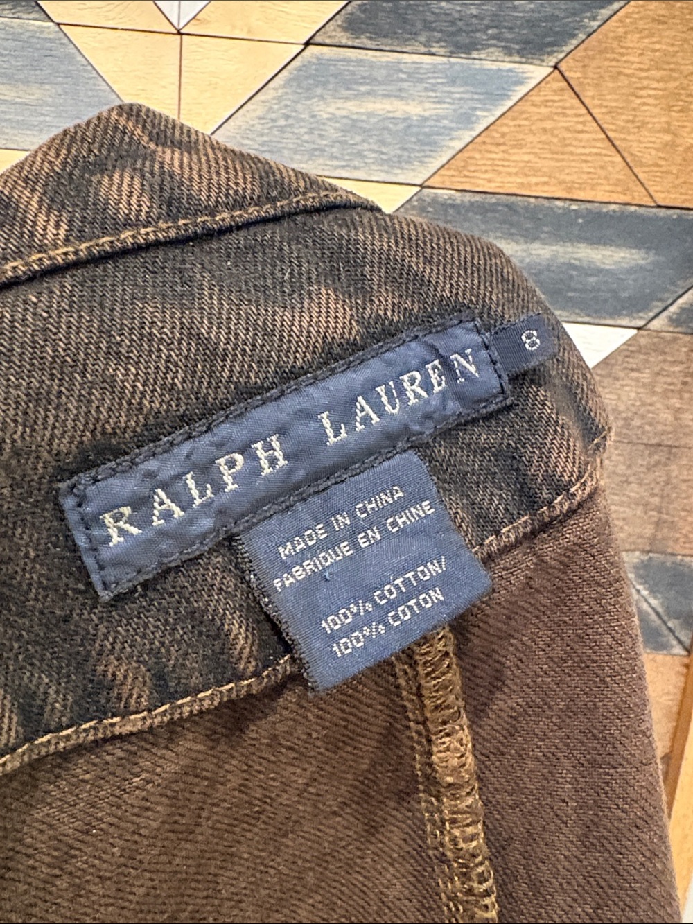 Vintage Ralph Lauren Blue Label Equestrian Brown Denim Button Up Vest size 8 - Picture 11 of 14